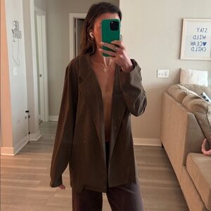 Boutique Dark Brown/ Green Women's Blazer